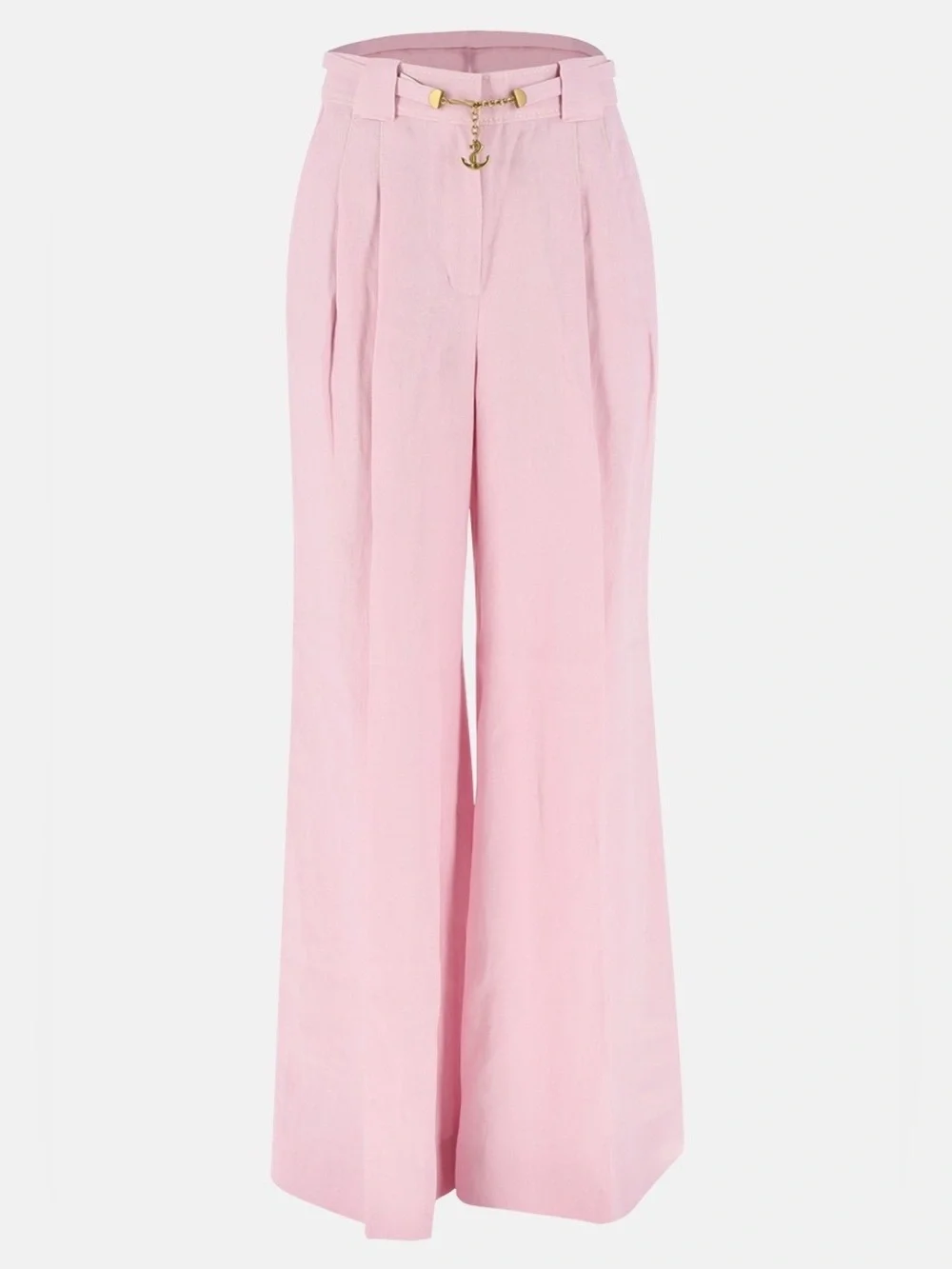 Zimmermann Pink Linen Wide Leg Sailor Pants Anchor Hardware Size 2 (US12)Altered